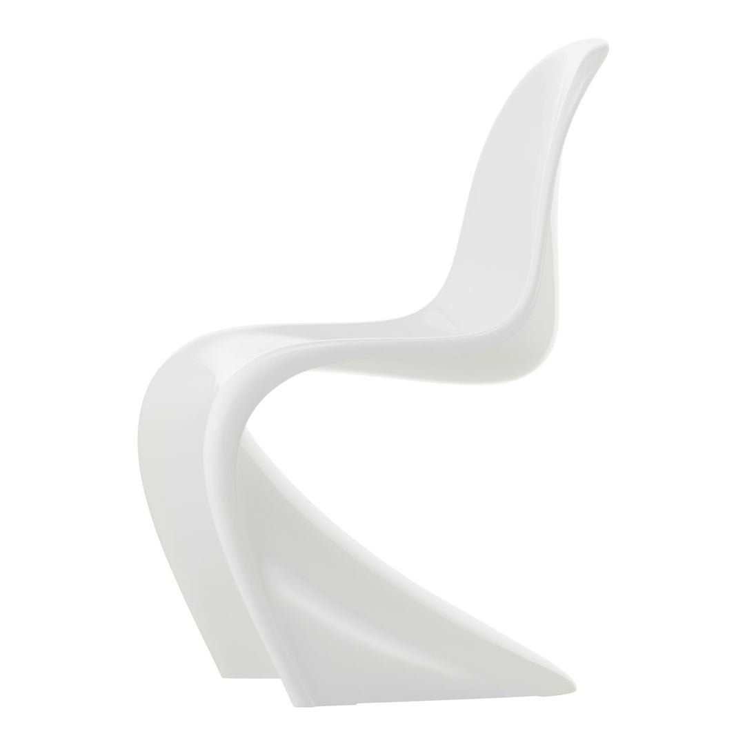 Chaise d'appoint emblématique en plastique laqué brillant avec forme en porte-à-faux monobloc pour salle à manger