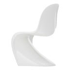 Chaise d'appoint emblématique en plastique laqué brillant avec forme en porte-à-faux monobloc pour salle à manger