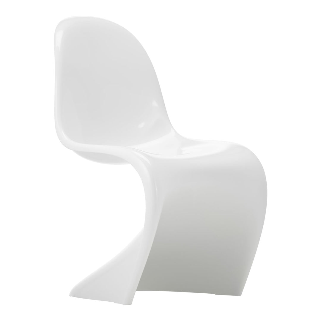 Chaise d'appoint emblématique en plastique laqué brillant avec forme en porte-à-faux monobloc pour salle à manger