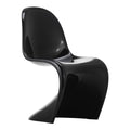 Chaise d'appoint emblématique en plastique laqué brillant avec forme en porte-à-faux monobloc pour salle à manger