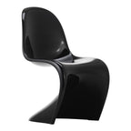 Chaise d'appoint emblématique en plastique laqué brillant avec forme en porte-à-faux monobloc pour salle à manger