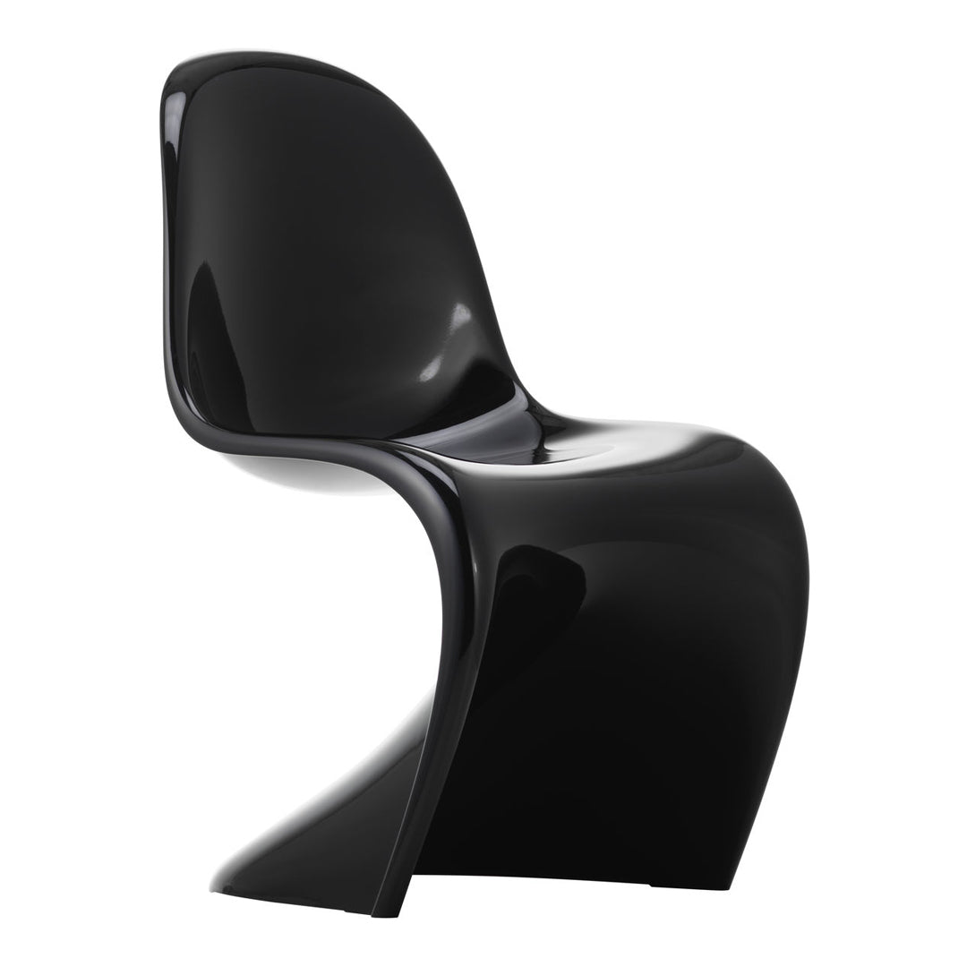 Chaise d'appoint emblématique en plastique laqué brillant avec forme en porte-à-faux monobloc pour salle à manger