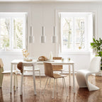 Chaise latérale en plastique emblématique avec design monobloc en porte-à-faux pour salle à manger ou extérieur