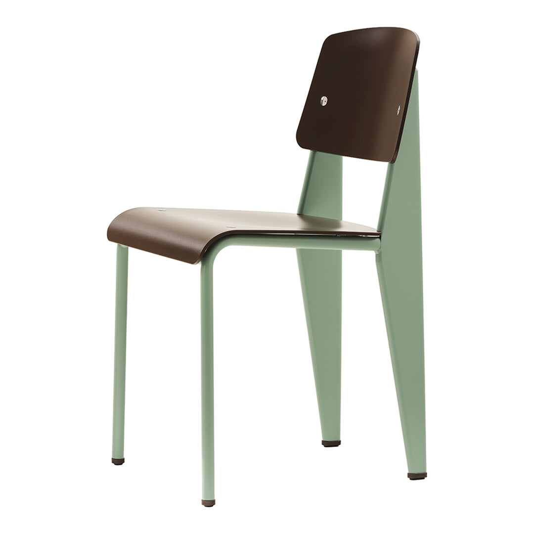 Chaise d'appoint contemporaine en plastique recyclé avec piètement thermolaqué pour salle à manger