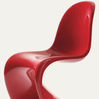 Chaise d'appoint emblématique en plastique laqué brillant avec forme en porte-à-faux monobloc pour salle à manger