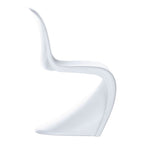 Chaise latérale en plastique emblématique avec design monobloc en porte-à-faux pour salle à manger ou extérieur