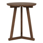Table d'appoint trépied en bois contemporaine au design léger et polyvalent pour salon ou chambre à coucher