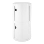 Tour de rangement empilable modulaire en plastique avec conception multi-portes rondes pour chambre ou salon