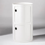 Tour de rangement empilable modulaire en plastique avec conception multi-portes rondes pour chambre ou salon