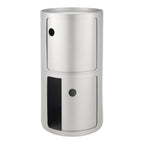 Tour de rangement empilable modulaire en plastique avec conception multi-portes rondes pour chambre ou salon