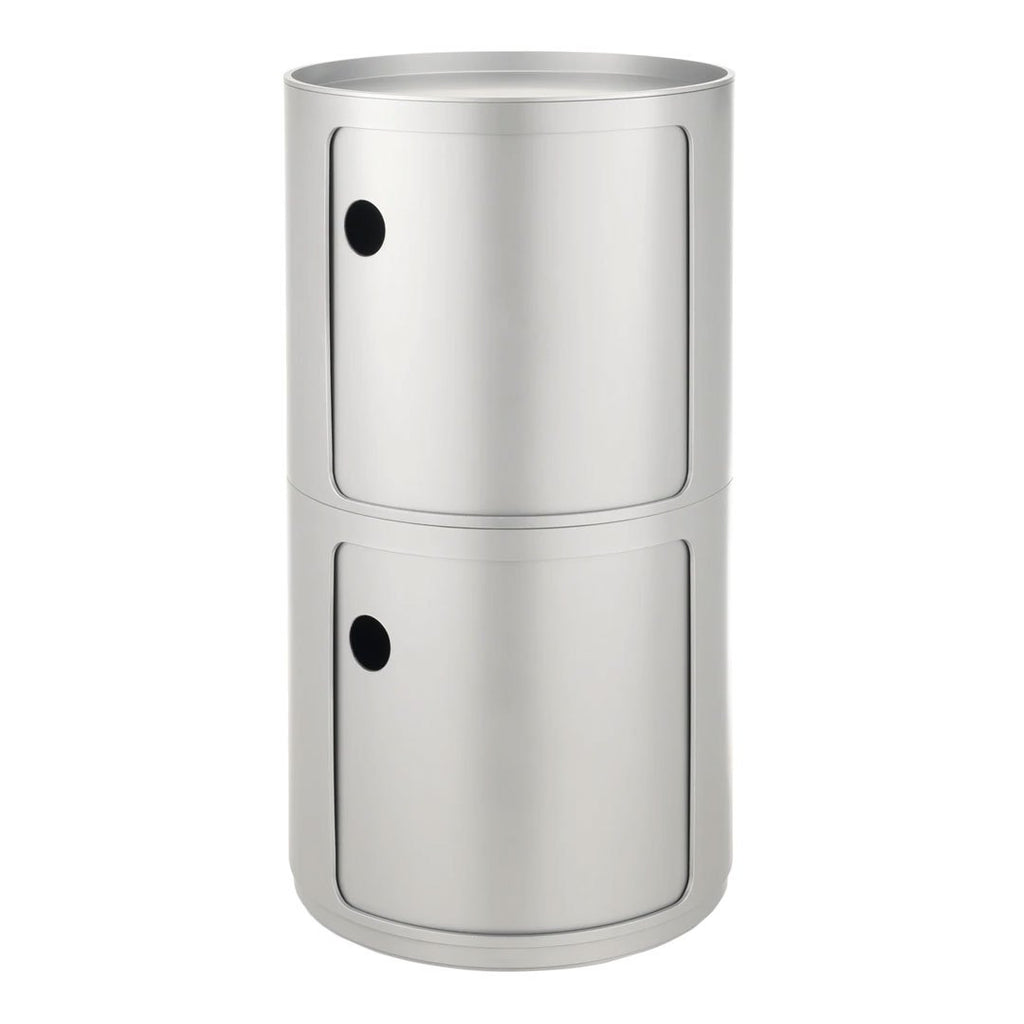 Tour de rangement empilable modulaire en plastique avec conception multi-portes rondes pour chambre ou salon
