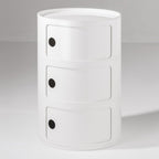 Tour de rangement empilable modulaire en plastique avec conception multi-portes rondes pour chambre ou salon