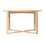 Table basse scandinave en bois de hêtre avec design multi-hauteur réglable pour salon