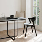 Chaise de salle à manger scandinave en chêne massif, aspect léger, avec coussin optionnel pour la salle à manger