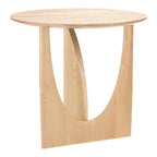 Table d'appoint contemporaine en bois massif avec forme géométrique entrecroisée pour salon