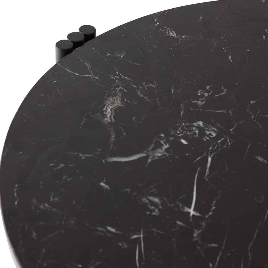 Table basse en marbre et travertin naturel avec ensemble empilable multi-pièces pour salon