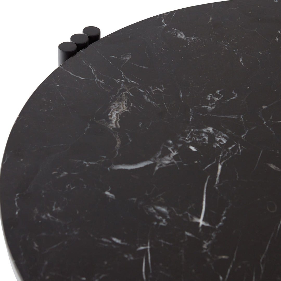 Table basse en marbre et travertin naturel avec ensemble empilable multi-pièces pour salon