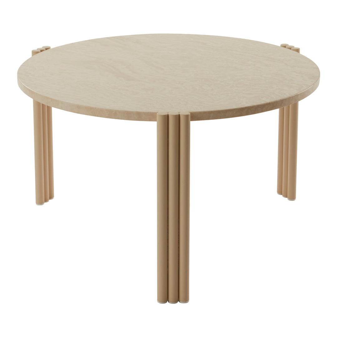Table basse en marbre et travertin naturel avec ensemble empilable multi-pièces pour salon