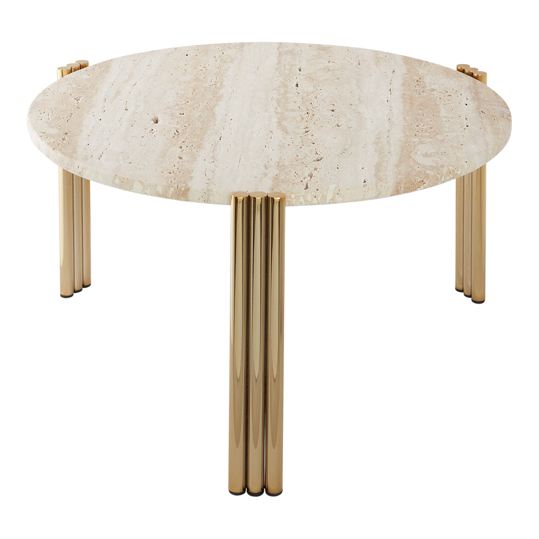Table basse en marbre et travertin naturel avec ensemble empilable multi-pièces pour salon