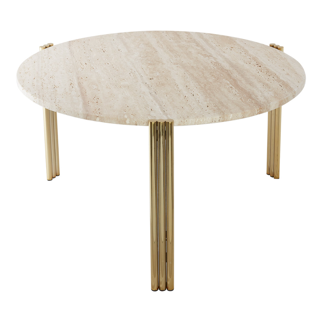 Table basse en marbre et travertin naturel avec ensemble empilable multi-pièces pour salon