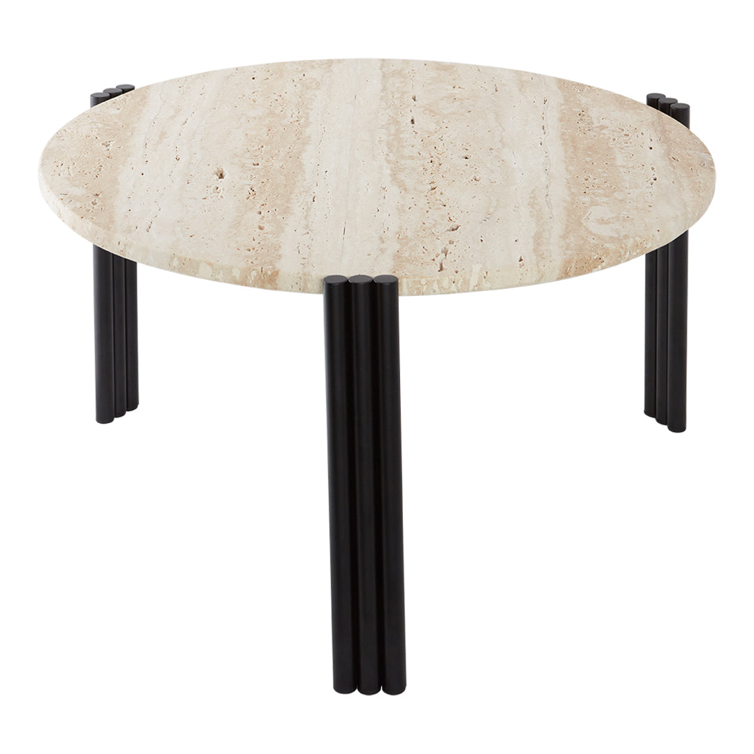 Table basse en marbre et travertin naturel avec ensemble empilable multi-pièces pour salon
