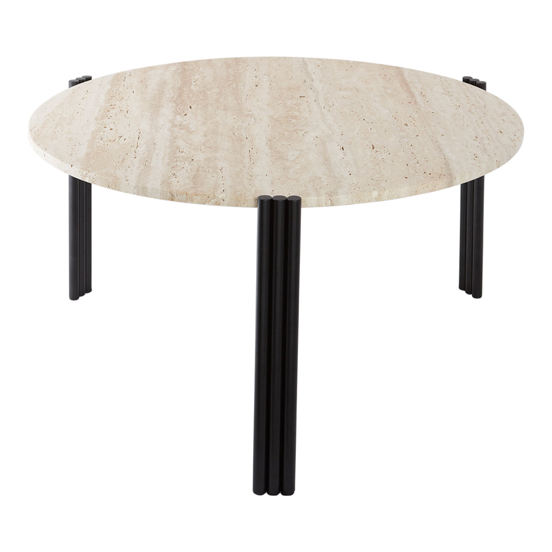 Table basse en marbre et travertin naturel avec ensemble empilable multi-pièces pour salon