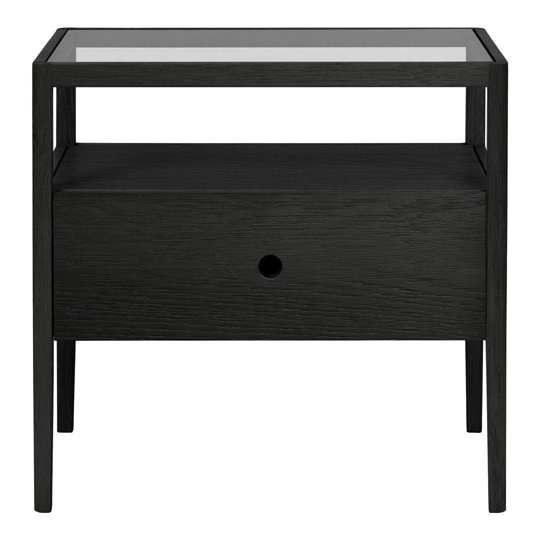 Table de chevet classique en bois massif avec barreaux inspirés des broches et tiroir unique pour chambre à coucher