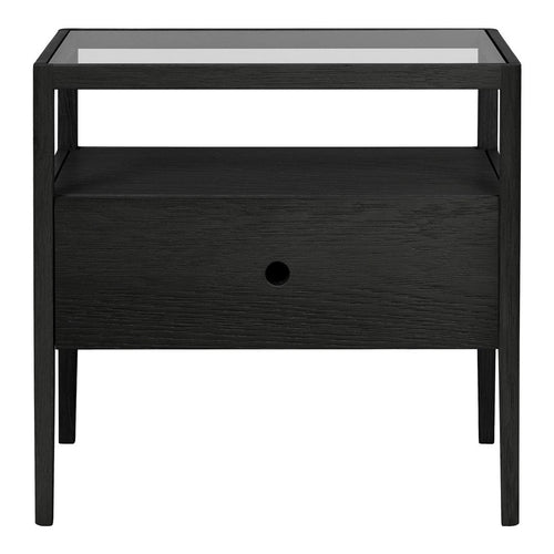 Table de chevet classique en bois massif avec barreaux inspirés des broches et tiroir unique pour chambre à coucher