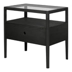 Table de chevet classique en bois massif avec barreaux inspirés des broches et tiroir unique pour chambre à coucher