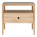 Table de chevet classique en bois massif avec barreaux inspirés des broches et tiroir unique pour chambre à coucher