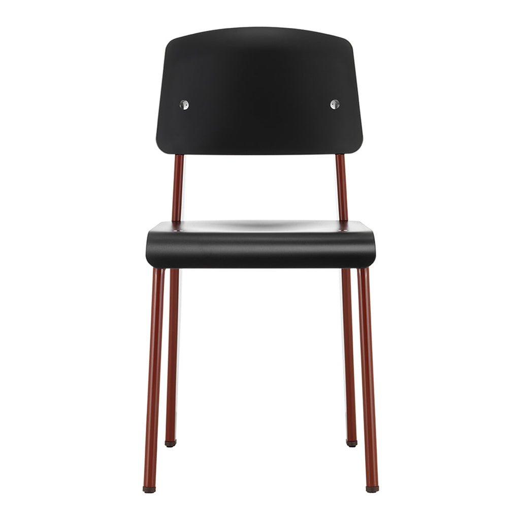 Chaise d'appoint contemporaine en plastique recyclé avec piètement thermolaqué pour salle à manger