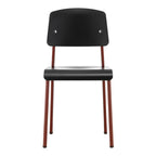 Chaise d'appoint contemporaine en plastique recyclé avec piètement thermolaqué pour salle à manger