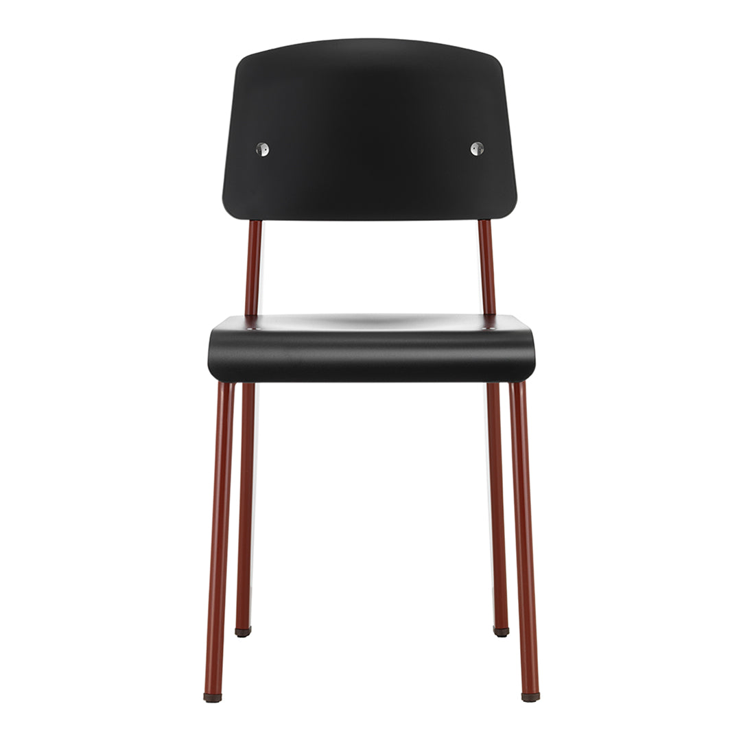 Chaise d'appoint contemporaine en plastique recyclé avec piètement thermolaqué pour salle à manger