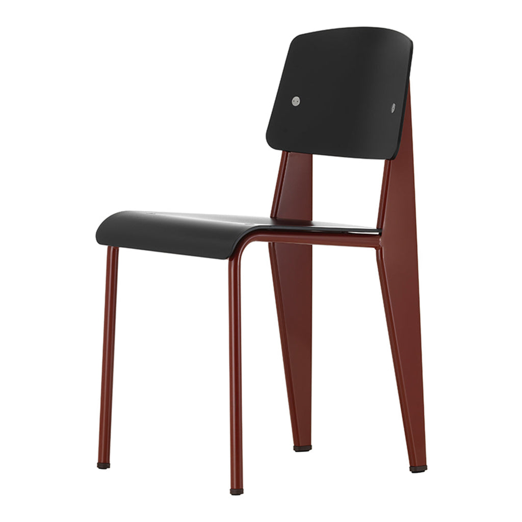 Chaise d'appoint contemporaine en plastique recyclé avec piètement thermolaqué pour salle à manger