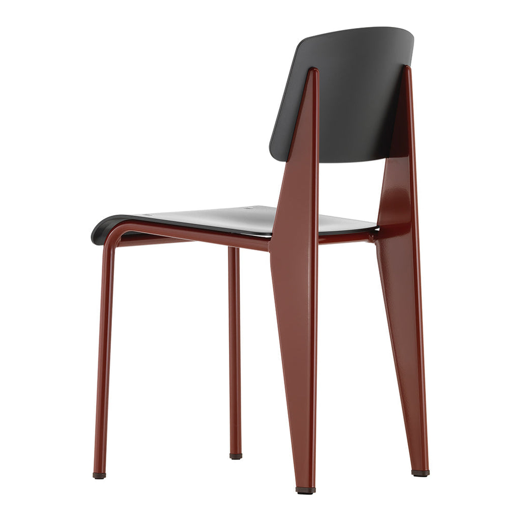 Chaise d'appoint contemporaine en plastique recyclé avec piètement thermolaqué pour salle à manger
