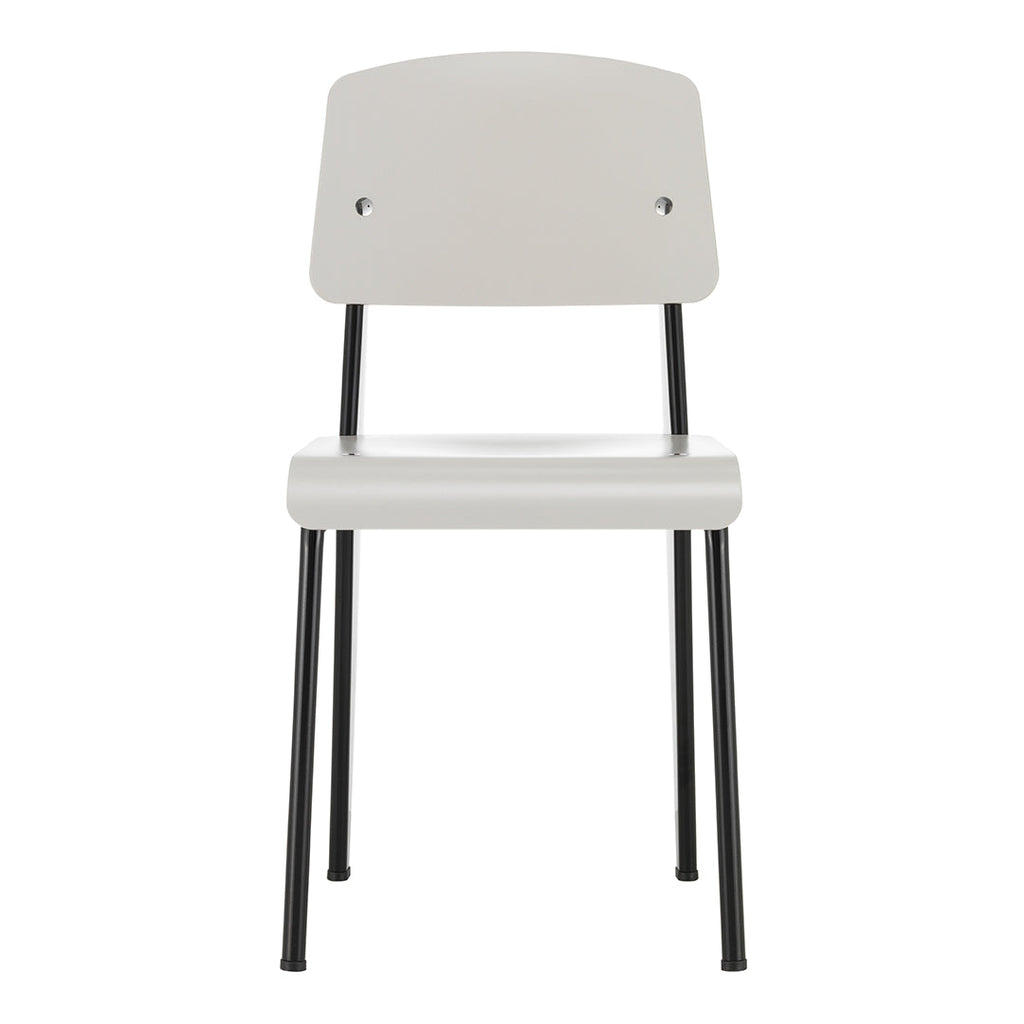 Chaise d'appoint contemporaine en plastique recyclé avec piètement thermolaqué pour salle à manger