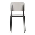 Chaise d'appoint contemporaine en plastique recyclé avec piètement thermolaqué pour salle à manger