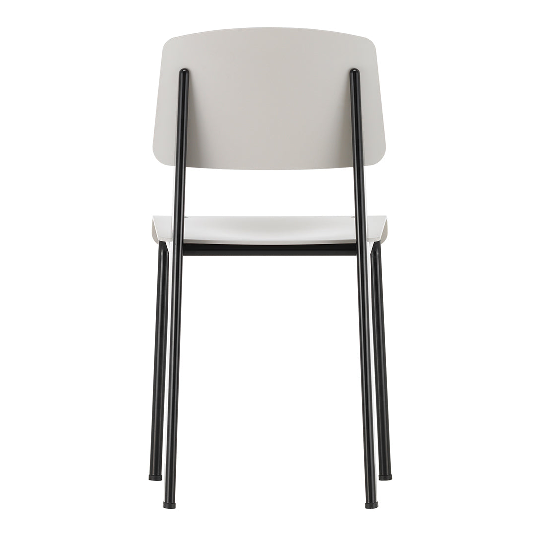 Chaise d'appoint contemporaine en plastique recyclé avec piètement thermolaqué pour salle à manger
