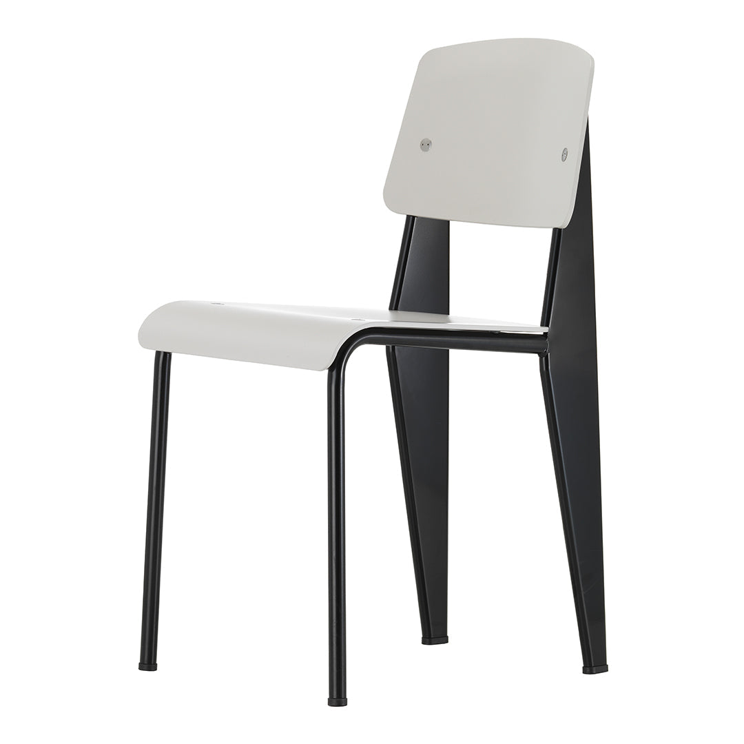 Chaise d'appoint contemporaine en plastique recyclé avec piètement thermolaqué pour salle à manger