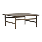 Table Basse Danoise Shaker en Chêne Massif avec Bords Biseautés et Pieds Ovales pour Salon