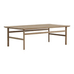 Table Basse Danoise Shaker en Chêne Massif avec Bords Biseautés et Pieds Ovales pour Salon