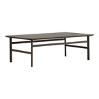 Table Basse Danoise Shaker en Chêne Massif avec Bords Biseautés et Pieds Ovales pour Salon