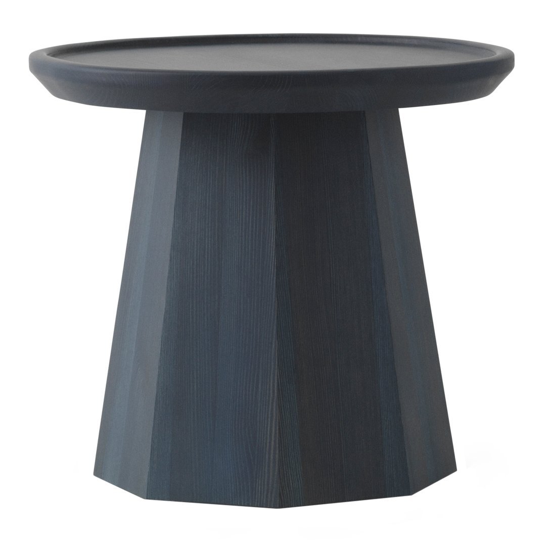 Table basse scandinave en pin avec piètement sculptural octogonal pour salon