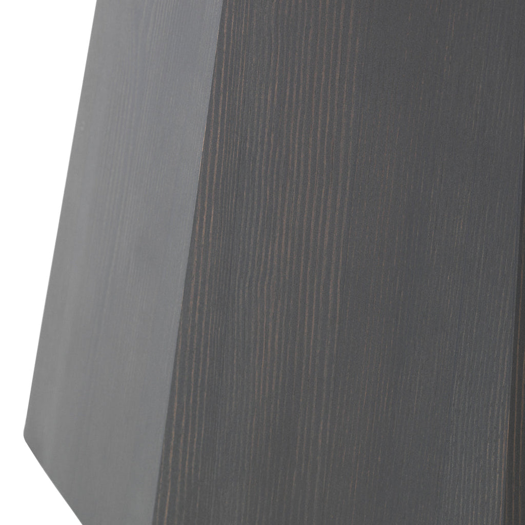 Table basse scandinave en pin avec piètement sculptural octogonal pour salon