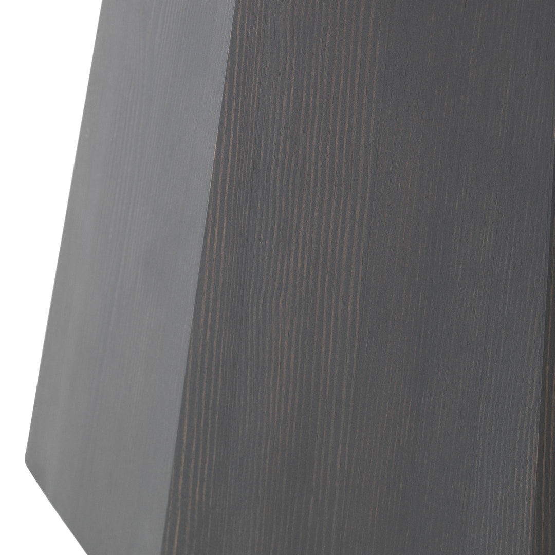 Table basse scandinave en pin avec piètement sculptural octogonal pour salon