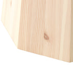 Table basse scandinave en pin avec piètement sculptural octogonal pour salon