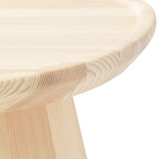 Table basse scandinave en pin avec piètement sculptural octogonal pour salon