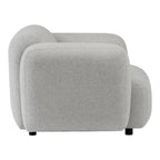 Fauteuil de salon rembourré minimaliste avec silhouette aux courbes douces pour le salon