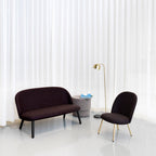 Fauteuil de salon moderne urbain en velours ou cuir avec assemblage à plat pour le salon