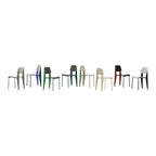 Chaise d'appoint contemporaine en plastique recyclé avec piètement thermolaqué pour salle à manger